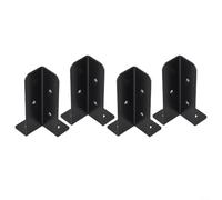 Vibsky Lot de 4 supports d'ancrage réglables en métal pour poteaux de bois de 2 x 2, 2 x 4, 4 x 4