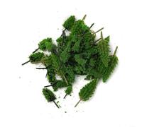 Vibsky Lot de 50 arbres miniatures pour chemin de fer à l'échelle OO - Accessoires de paysage en plastique vert pour mise en page de jeux de guerre et décoration de table de sable (A)