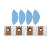 Vibsky Lot de 8 chiffons en plastique et sac à poussière pour aspirateur L6 Nex, Lubluelu SG60SL60SL60DSL61, robot Tikom L9000 pour aspirateur, lot de 8 pièces (4 chiffons + 4 sacs)