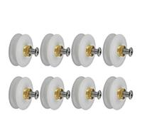 Vibsky Lot de 8 roulettes de rechange pour porte de douche, 22,5 mm de diamètre, roues rainurées pour portes en verre de 3 à 6 mm, blanc