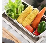 Vibsky Panier d'évier de cuisine rétractable en acier inoxydable de 17,5 cm