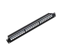 Vibsky Panneau de brassage réseau non blindé 24 ports 1U 48,3 cm Rack Mount Steel Cable Management Server Room Data Center pour noir