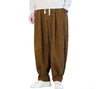 Vibsky Pantalon Décontracté Coupe Large Hommes Pantalon Décontracté | pour velours côtelé épais, coupe oversized, idéal hiver, taille ajustable, style harem moderne