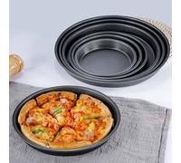 Vibsky Plaque à pizza pour pizzas de 12,7 à 25,4 cm, plaque de cuisson en acier sans carbone, outil de four rond pour viande, poisson, poulet croustillant