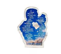 Vibsky Plaque sentimentale en acrylique souvenir de papa : silhouette de père-fille, impression vibrante 7,6 x 119,4 cm, décoration de bureau