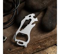 Vibsky Porte-clés multifonction en acier inoxydable avec décapsuleur, tournevis, clé de rayon de vélo et règle pour randonneurs, voyageurs, cyclistes et aventuriers