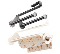 Vibsky Porte-serviettes en papier à monter sous étagère pour cuisine et salle de bain, économie d'espace, installation verticale ou horizontale, gris