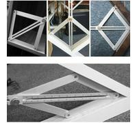 Vibsky Rapporteur d'angle en acier inoxydable pour travaux du bois et de la construction, jauge multi-angles de 171 cm avec règle coulissante plafond, carrelage, pierre et bois