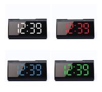 Vibsky Réveil triangulaire LED avec affichage de la température et du calendrier, mode 1224h, fonction snooze, horloge numérique moderne pour la maison