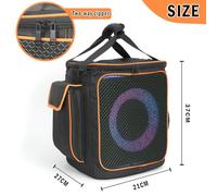 Vibsky Sac à dos de rangement en EVA pour haut-parleur extérieur JBL Partybox 2-Encore, 32 x 36 x 9 cm, noir, étui de transport de protection avec sangles réglables