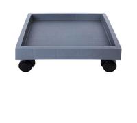 Vibsky Support de pot de fleurs carré robuste sur roulettes, pas de montage pour plante roulante en plastique, pour caddie de grands pots, gris