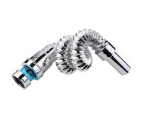 Vibsky Tuyau de vidange flexible en forme de S pour évier de salle de bain et cuisine, tête de 32 mm, tube de siphon d'eau rétractable en plastique, facile à installer, design pliable pour lavabo et