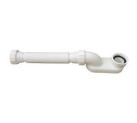 Vibsky Tuyau d'évacuation flexible G1-1/2" pour baignoire, douche, design compact, 80 cm de long, blanc