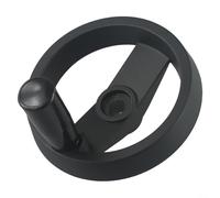 Vibsky Volant à rayons avec poignée pliable pour fraiseuse et tour réglable en alliage d'aluminium, alésage de 12 mm, noir