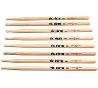 Vic Firth American Série Classique Baguettes de batterie - 5A - American Hickory - Pointe en bois - 4 Paires