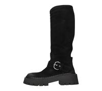 Vic Matié - Botte de motard noire en daim de veau vintage - Femme - Chaussures - Noir - Taille: 37 EU