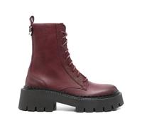 Vic Matié - Bottes en Cuir Violet avec Talon Bloc - Femme - Chaussures - Rouge - Taille: 36 EU