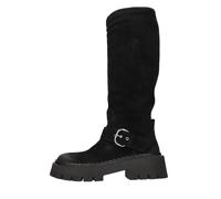 Vic Matié - Botte de motard noire en daim de veau vintage - Femme - Chaussures - Noir - Taille: 37 EU