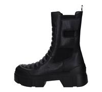 Vic Matié - Bottines en cuir et tissu - Femme - Chaussures - Noir - Taille: 37 1/2 EU