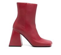 Vic Matié - Bottines Rouges en Cuir avec Talons Moyens - Femme - Chaussures - Rouge - Taille: 40 EU