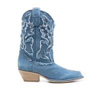 Vic Matié - Bottines Talon Cubain avec Double Languette - Femme - Chaussures - Bleu - Taille: 38 1/2 EU