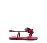 Vic Matié - Sandale Plate Ouverte Carrée - Femme - Chaussures - Rouge - Taille: 36 EU