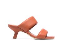 Vic Matié - Sandales Casual en Cuir Rouge à Talon Moyen - Femme - Chaussures - Rouge - Taille: 36 EU