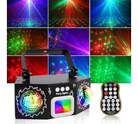 Vicalo Jeu de Lumière Disco avec 2 Boules Disco Lumière DJ RGB Activée par Musique, Lampe de Scène pour Fête, Soirée DJ, Noël et Halloween