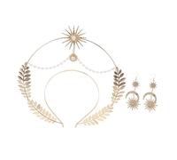 VICASKY 1 Ensemble Accessoires de cheveux brillants en diamant bandeau de diadème bal de mariage reconstitution historique groupe coiffure femme Coiffe de Déesse Alliage de zinc Doré