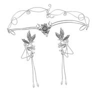 VICASKY 1 Ensemble Boucles Oreilles Écouteurs Élégants Couronne et Frange et Filles pour Mariage et Fête