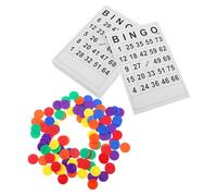 VICASKY 1 Ensemble Cartes De Bingo Jetons De Jeux Cartes De Bingo Compter Les Jetons De Jeu Chips De Jeu Faveurs De Fête Disques De Comptage Marqueurs De Comptage Plastique