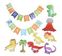 VICASKY 1 ensemble de décorations de fête sur le thème des dinosaures Bannière Décoration d'anniversaire Bannière pour anniversaire d'enfant Fournitures de fête avec dinosaure Idéal pour les fêtes
