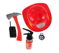 VICASKY 1 ensemble de jouets de rôle de pompier pour les tout-petits : petit jouet d'extincteur simulé - Accessoires d'astuce pour enfants pour costume de pompier - Bonnet de pompier amusant et