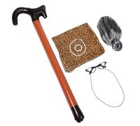 VICASKY 1 ensemble de performance sur scène pour vieille femme accessoire de costume de grand-mère perruque grand-mère lunettes collier canne de marche tenue