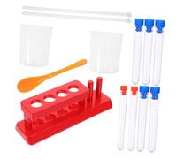 VICASKY 1 Ensemble d'expérience Scientifique Trousse Tubes Outils d'apprentissage des Sciences cognitif pour Enfants Support de Tube à essai Plastique