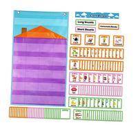 VICASKY 1 Ensemble d'outils pédagogiques pour la Grammaire Anglaise Alphabet Graphique de Poche créatif Poster Mha Lourd Carte de Poche Cartes d'apprentissage Portable Carte à Lettres Suspendu