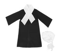 VICASKY 1 ensemble d'uniforme de juge pour scientifiques, costume pour garçons, perruque de juge, tenue de juge, pour les tout-petits, en polyester, noir