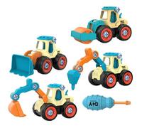 VICASKY 1 Ensemble Jouets de Construction Détachables avec Boîte de Transport Colorée Excavateur et Camion de Chantier pour Garçon Fille Activité Ludique et Éducative pour Développer la