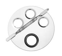 VICASKY 1 Ensemble Set de Palette de Mélange Acier Inoxydable pour Maquillage et Manucure Outils de Maquillage avec Spatule pour Diy et Décoration des Ongles Petit Modèle à Compartiments