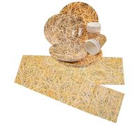 VICASKY 1 Ensemble Vaisselle Papier avec Assiettes de Gobelets et Nappe Hay Bale Accessoires de Fête Rustiques pour Événements Western