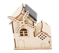 VICASKY 1 jeu de moulin à vent solaire en bois à monter soi-même, pour un assemblage facile, favorise la coordination œil-main pour les loisirs créatifs