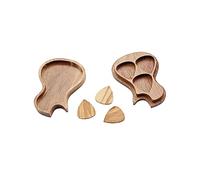 VICASKY 1 jeu de pics de guitare vintage - Organisateur de guitare - Pour ukulélé - Picks de pouce - Basse - Pick de guitare - Médiator avec étui en bois - Marron
