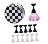 VICASKY 1 lot de plaques à ongles avec base magnétique, support parfait pour l'affichage des ongles et le nail art, pièces d'ongles noires et blanches