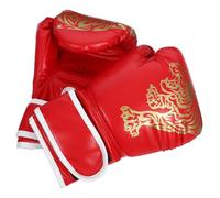 VICASKY 1 paire de gants de kickboxing pour entraînement en polyuréthane - Pour sparring et boxe thaïlandaise - Rouge - Avec motif tigre - Pour garçons, filles et garçons - Durables