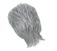 VICASKY 1 perruque grise tendance courte et lisse en fibre synthétique pour fête, quotidien, Halloween