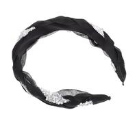 VICASKY 1 Pièce Bandeau Tulle Étoilé et Perles Accessoire Élégant Noir pour Fêtes et Usage