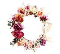 VICASKY 1 Pièce Couronne de Fleurs Hawaïenne Ajustable Accessoire de Mariage Élégant et Créatif pour Voyages Événements Spéciaux