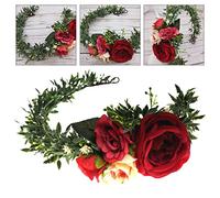 VICASKY 1 Pièce Couronne de Fleurs Simulées pour Mariage Diadème Élégant pour Photographie Accessoires de Fête pour Mariée et Demoiselle