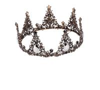 VICASKY 1 Pièce Couronne de Mariage Noir Diadème Chic pour Fête Accessoire de Tête et Filles pour Banquet et Séances Photo