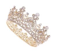VICASKY 1 Pièce Couronne de Mariage Rétro Cristal Brillant Diadème Élégant pour Fête et Photographie et Durable Accessoire pour Mariage et Anniversaire